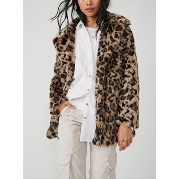 NWT Free People Lola Leopard Blazer / Beige Leopard - Picture 1 of 15